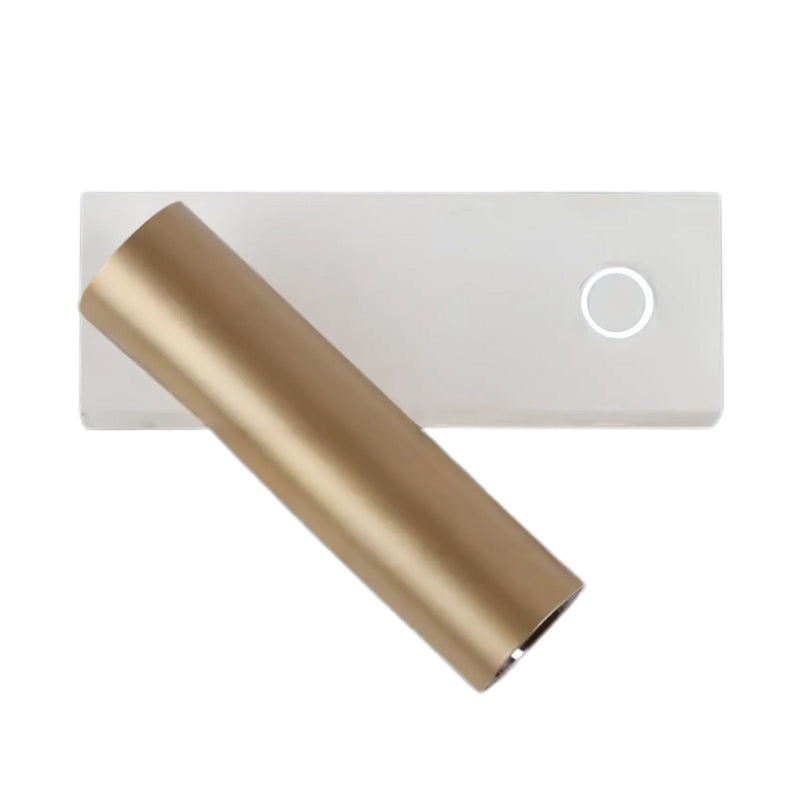 Prince Square Black | White with Gold LED Bedside Reading Wall Light with USB - Lighting.co.za