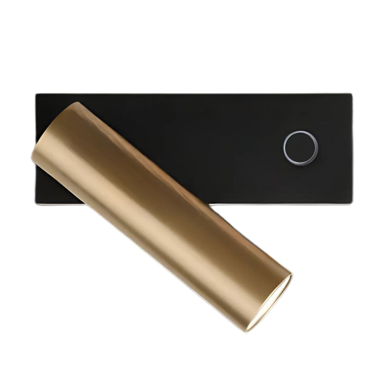 Prince Square Black | White with Gold LED Bedside Reading Wall Light with USB - Lighting.co.za