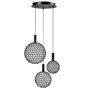 Fusion Trio Mesh Ball Gold | Black | Chrome LED Pendant Light - Lighting.co.za