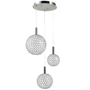 Fusion Trio Mesh Ball Gold | Black | Chrome LED Pendant Light - Lighting.co.za
