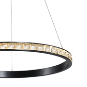 Lustre Single Ring Black and Crystal LED Pendant Light 2 Sizes - Lighting.co.za
