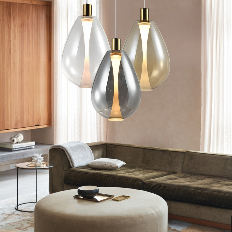 Balloon Drop Smoke | Amber | Clear Glass LED Pendant Light 2 Sizes - Lighting.co.za