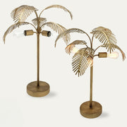 Queen Palm Gold Metal Tall Table Lamp - Lighting.co.za
