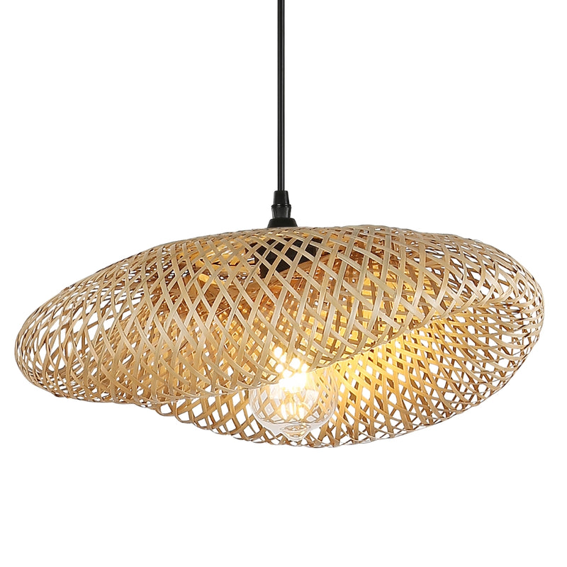 Fold Natural Bamboo Rattan Pendant Light 2 Sizes - Lighting.co.za