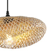 Fold Natural Bamboo Rattan Pendant Light 2 Sizes - Lighting.co.za