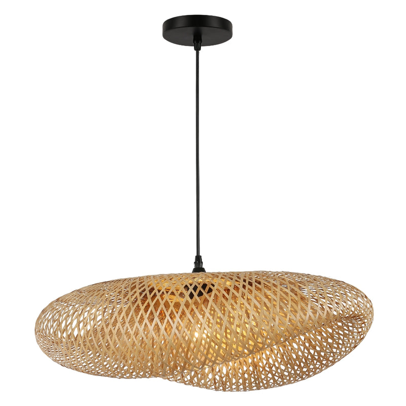 Fold Natural Bamboo Rattan Pendant Light 2 Sizes - Lighting.co.za