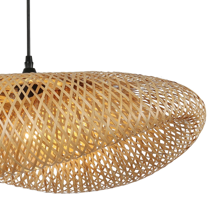 Fold Natural Bamboo Rattan Pendant Light 2 Sizes - Lighting.co.za