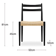 Mia Black | Natural Dining Chair - Lighting.co.za