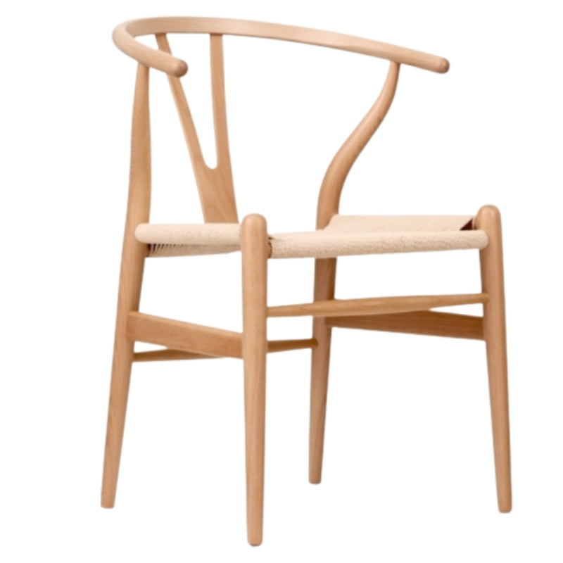 Olsen Wishbone Wood and Wicker Dining Chair - Lighting.co.za