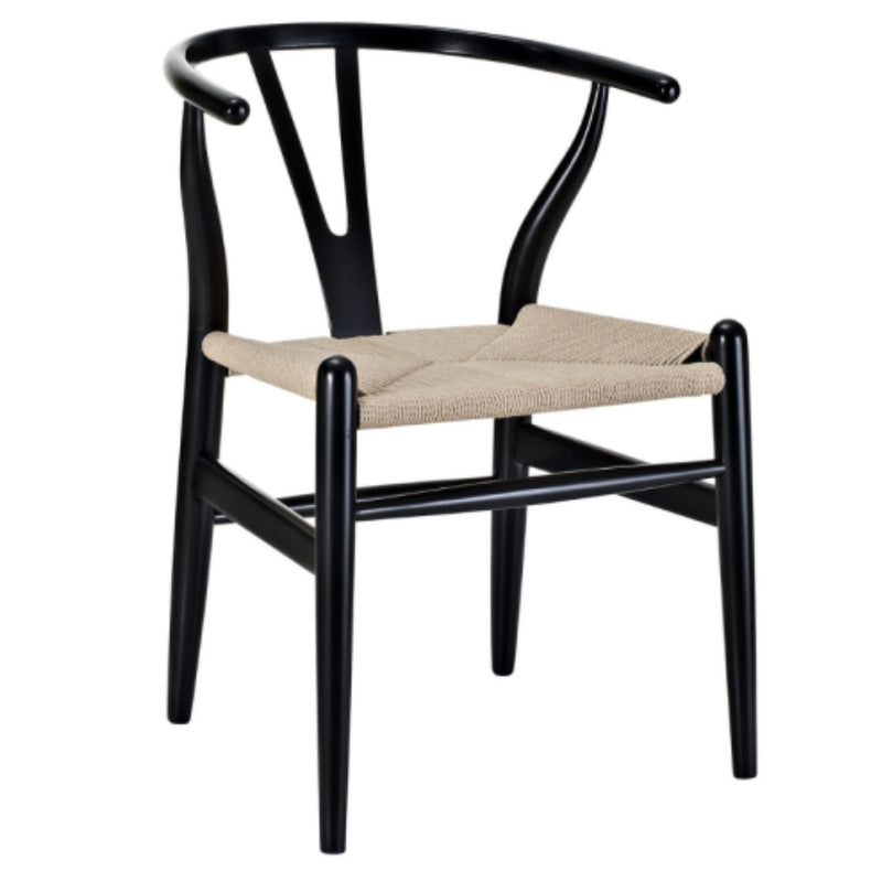 Olsen Wishbone Wood and Wicker Dining Chair - Lighting.co.za