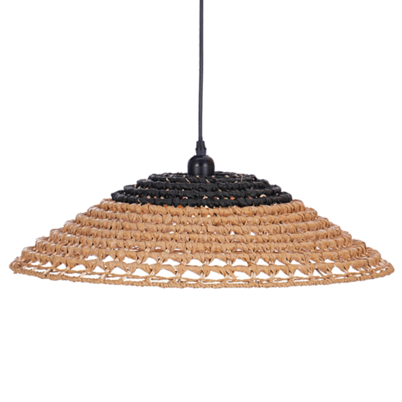 Parson Black and Natural Rope Pendant Light - Lighting.co.za