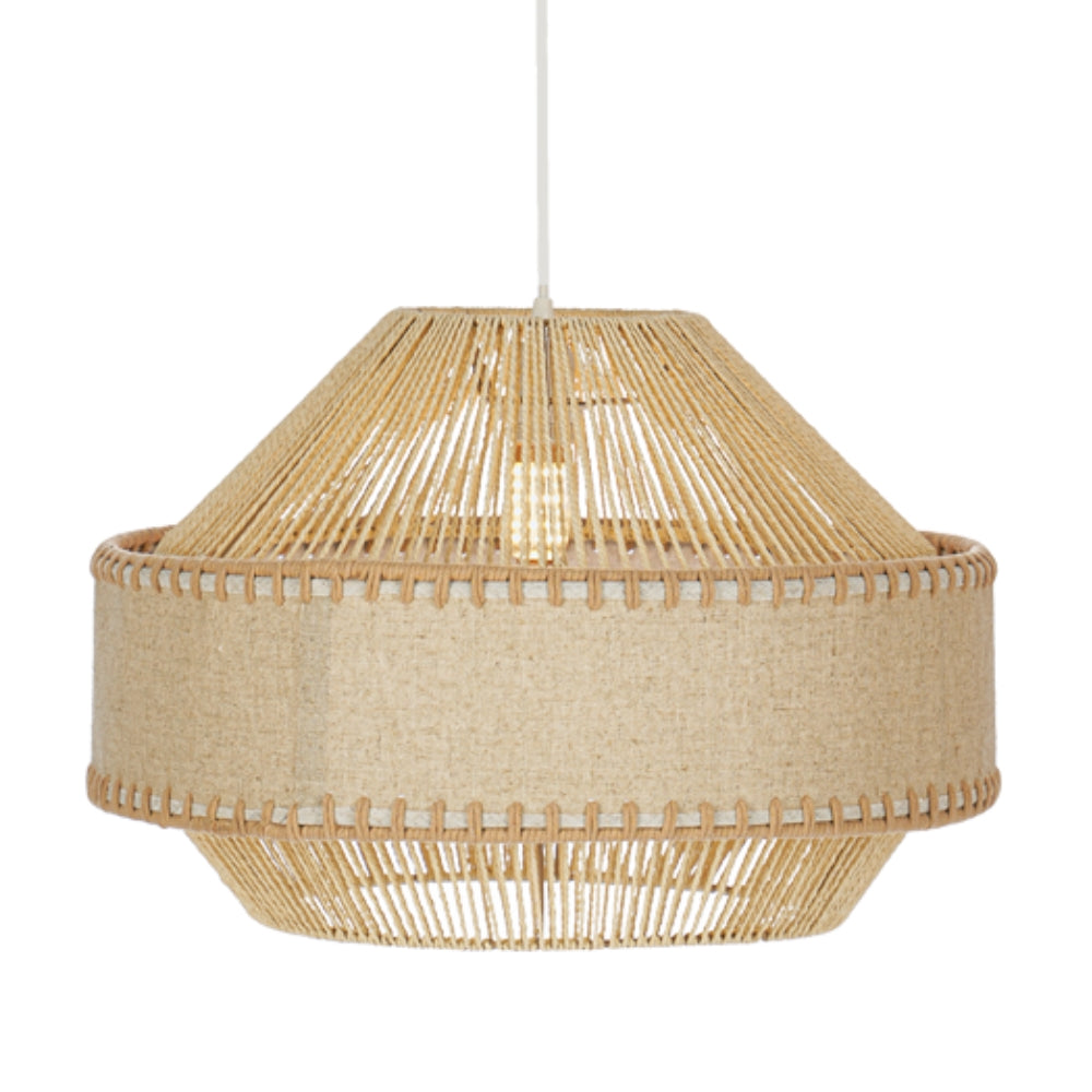 Gilda Natural Rope and Linen Pendant Light — Lighting.co.za