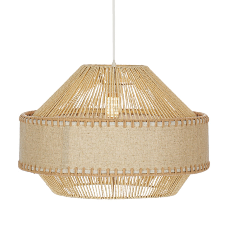 Gilda Natural Rope and Linen Pendant Light - Lighting.co.za