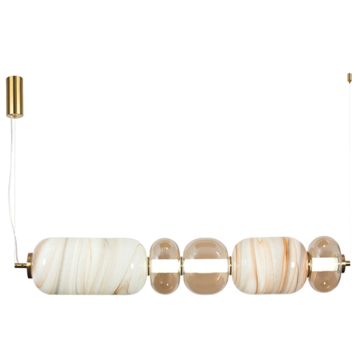 Leo Marbled and Amber Glass Horizontal LED Pendant Light - Lighting.co.za