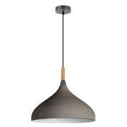 Hoxton Black | White | Grey And Wood Nordic Pendant Light - Lighting.co.za