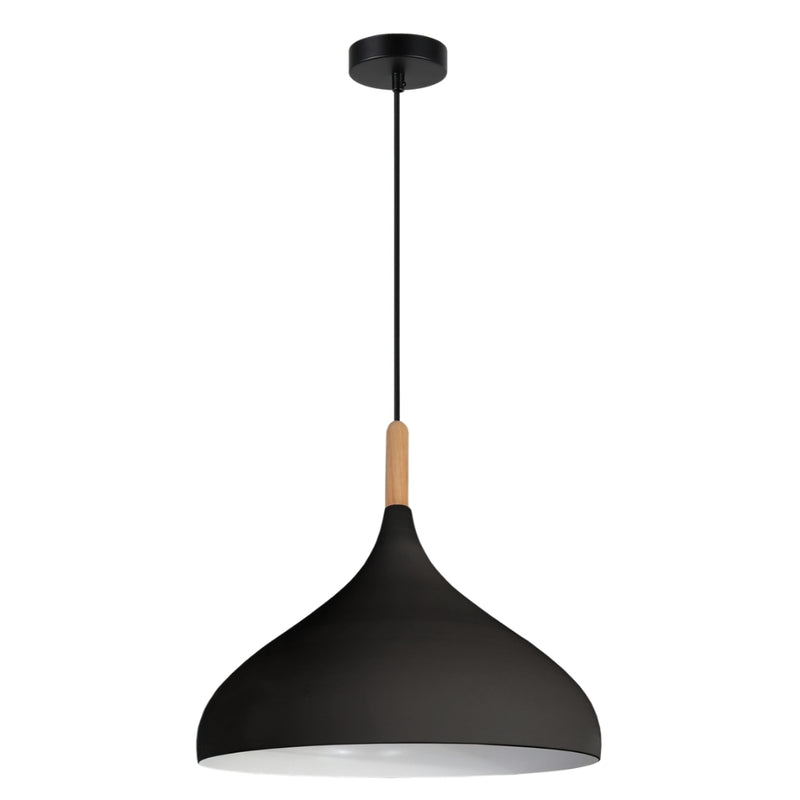 Hoxton Black | White | Grey And Wood Nordic Pendant Light - Lighting.co.za