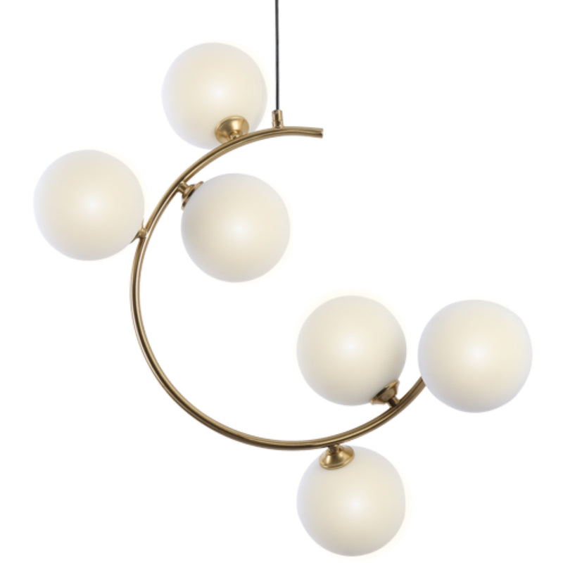 Eclipse Gold and White Glass Pendant Light