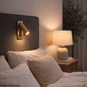 Fargo 3W LED Antique Brass | Black | White Self Switch Recessed Bedside Reading Wall Light - Lighting.co.za