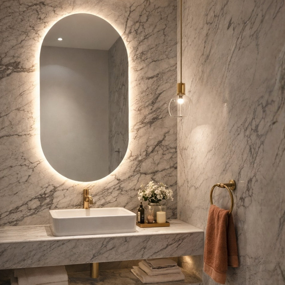 Pill Frameless LED Wall Mirror 3 Sizes - Lighting.co.za