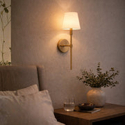 Liberty S Gold and White Shade Wall Light - Lighting.co.za