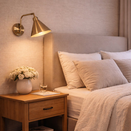 Madrid Black or Brass Look Funnel Wall Light - Lighting.co.za