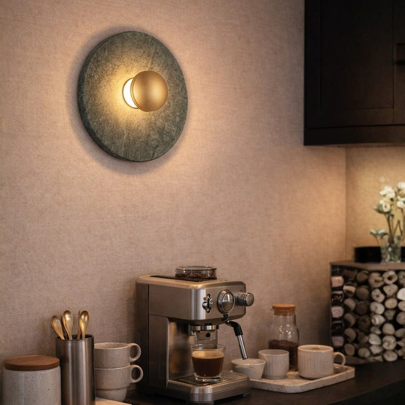Aura Green Marble and Gold LED Wall Light — Lighting.co.za