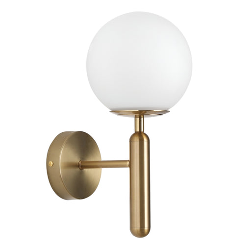 Turin Slim Frosted White Glass and Gold Wall Light - Lighting.co.za