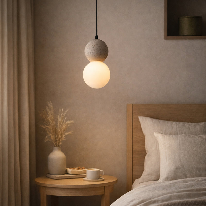 Twins Single Marble and Glass Pendant Light - Lighting.co.za