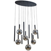 Parker Black And Smoke Glass 12L Cluster Pendant Light - Lighting.co.za