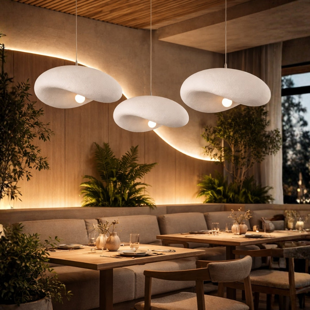 Jasper White or Black Organic Pendant Light 3 Sizes - Lighting.co.za