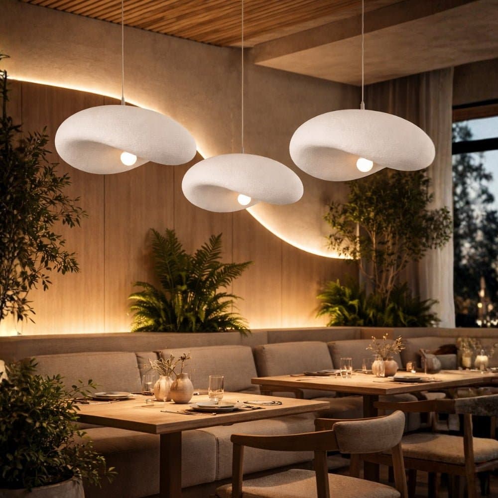 Jasper White or Black Organic Pendant Light 3 Sizes - Pendant Lights - Lighting.co.za
