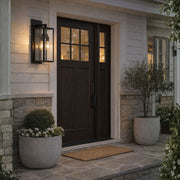 Ascot Large 2 Light Black And Clear Glass Lantern Wall Light - Lighting.co.za