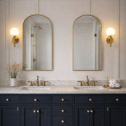 Cassia Slim Black | Gold and Frosted White Glass Wall Light - Lighting.co.za