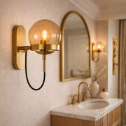 Loop Gold and Amber Glass Wall Light - Lighting.co.za