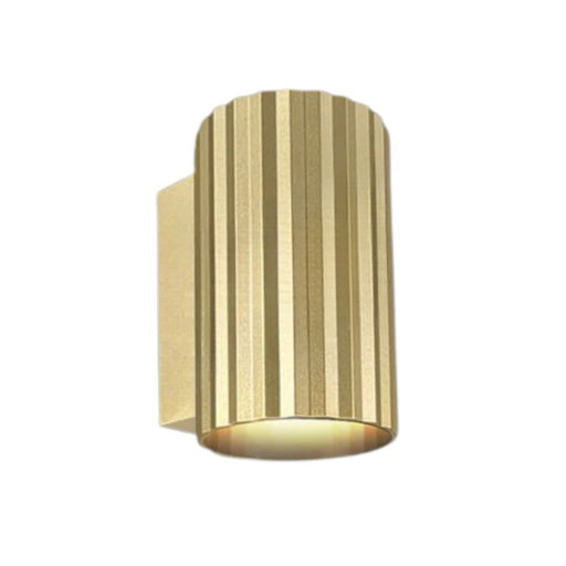 Matilda Sand Gold Ribbed Round Down Facing Wall Light - Lighting.co.za