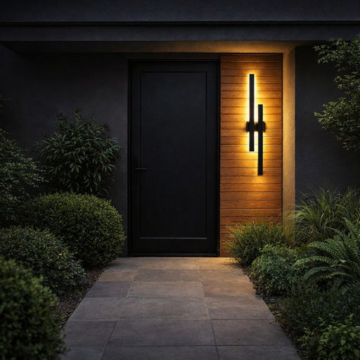 Edge Tall Black 24 Watt LED Outdoor Wall Light - Lighting.co.za