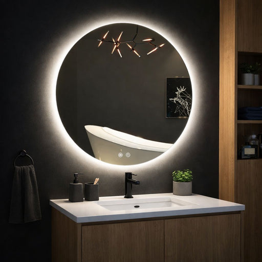 Adhara Round Backlit LED Anti-Fog Bathroom Mirror 2 Sizes - Lighting.co.za