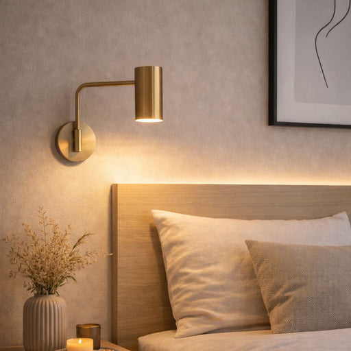 Olivia Brushed Brass Swivel Arm Wall Light - Lighting.co.za