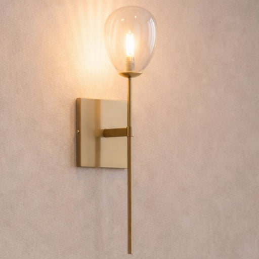 Solex Gold and Balloon Clear Glass Wall Light - Lighting.co.za