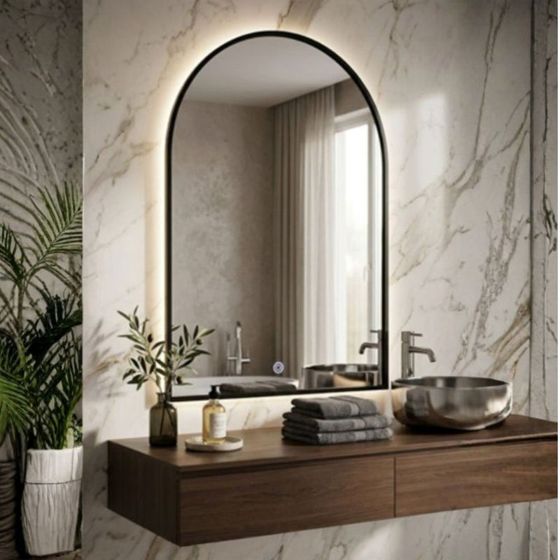 Oracle Black Arch CCT LED Bathroom Mirror Wall Light - Lighting.co.za