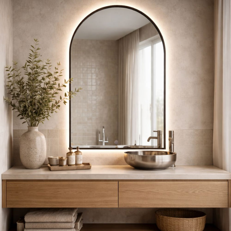 Oracle Black Arch CCT LED Bathroom Mirror Wall Light - Lighting.co.za