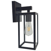 Nova Black | White | Bronze And Clear Glass Lantern Outdoor Wall Light - Lighting.co.za