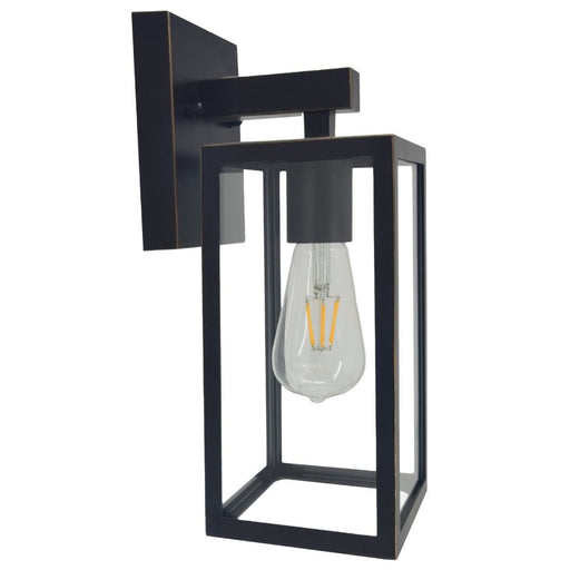 Nova Black | White | Bronze And Clear Glass Lantern Outdoor Wall Light - Lighting.co.za