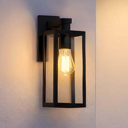 Nova Black | White | Bronze And Clear Glass Lantern Outdoor Wall Light - Lighting.co.za
