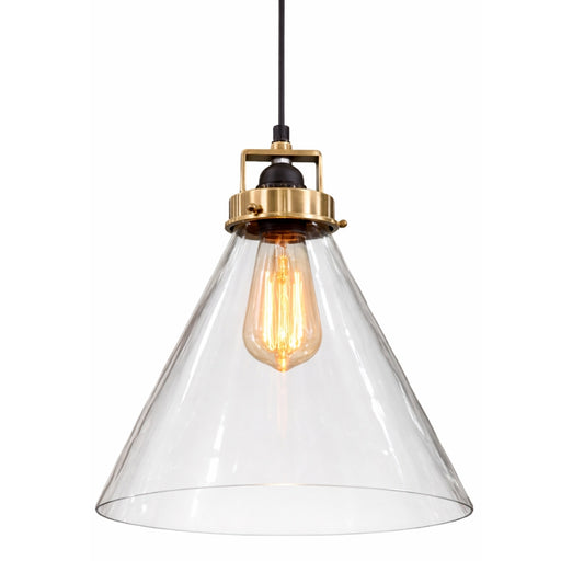 Gadsden Funnel Clear Glass and Brass or Silver Pendant Light - Lighting.co.za