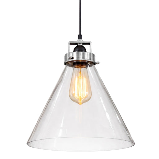 Gadsden Funnel Clear Glass and Brass or Silver Pendant Light - Lighting.co.za