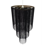 Mangalore Tripple Tiered Black Fringe Pendant Light - Lighting.co.za
