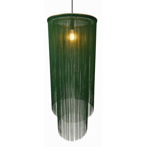 Manga Green Double Tiered Fringe Pendant Light - Lighting.co.za