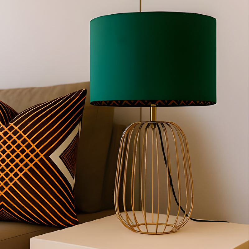 Konka Wire Frame And Velvet Shade Table Lamp