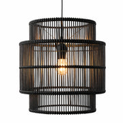 Zimbali Black Rattan Cane Pendant Light - Lighting.co.za